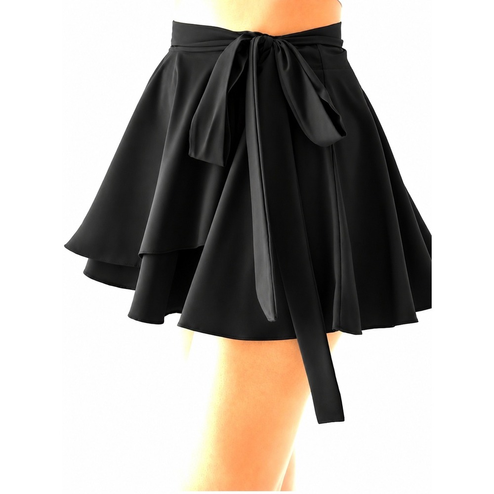 Halara Women's Large Black Wrap Side Tie 2-in-1 Skort Built-In Shorts NWT